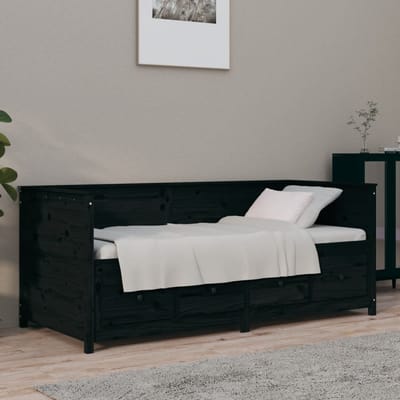 vidaXL - Slaapbank - 75x190 - cm - massief - grenenhout - zwart