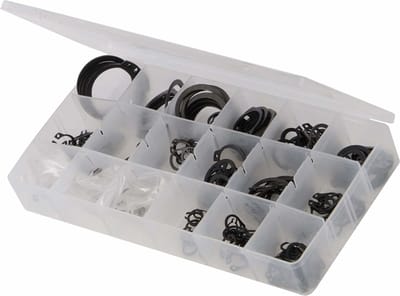 Fixman Borgring assortimentsbox - 255 delig - chemisch gezwart staal - interne maten 6-23 mm - externe maten 7-29 mm