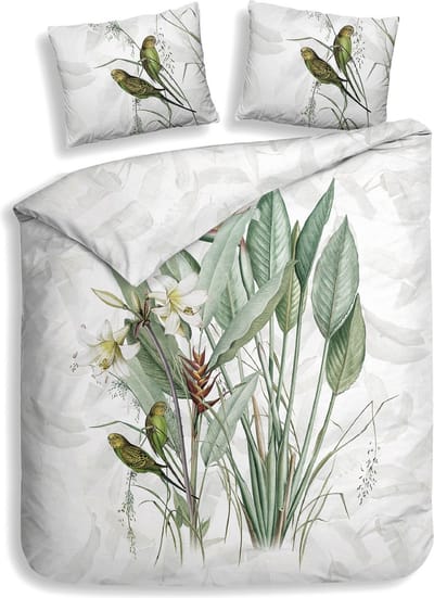 Heckettlane Musa Dekbedovertrek - Tweepersoons - Katoen - 200x200-220cm - Wit