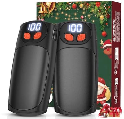 Oplaadbare handwarmers met digitaal LED-display - Set van 2 met 5 warmtestanden voor outdoor-activiteiten