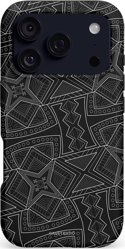 Casetastic hoesje geschikt voor Apple iPhone 17 Pro - MagSafe - Dubbellaagse bescherming - Afrikaanse kunst - Fashion Case - Zwart