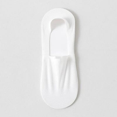 Herensokken Zomer Dunne Mesh Ademende Antislip Onzichtbare Ondiepe Mond Sokken Katoenen Zool Vrijetijdssokken Lage Loop Sokken wit