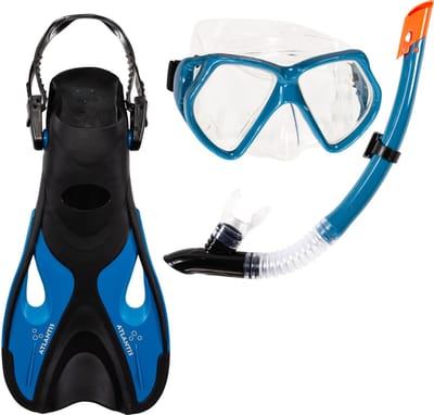 Atlantis Andros Set - Snorkelset - Duikbril - Snorkel - Volwassenen - Blauw/Zwart - 36-41