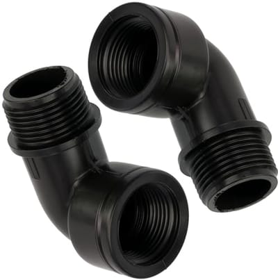 Set van 2 Hoekstukken 90° voor Irrigatieslang - Mannelijk naar Vrouwelijk 1" x 1" - Max. 10 Bar
