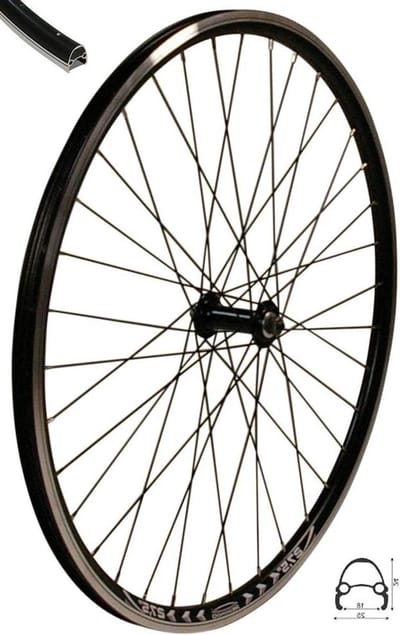 Voorwiel Fiets - Loopfiets Wiel - Fietsen Repareren - Holle Velg - 275 Inch - Zwart