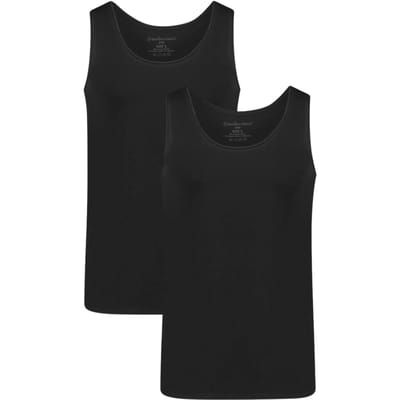 Comfortabel & Zijdezacht Bamboo Basics Singlet Stef (2-pack) - Zwart - S