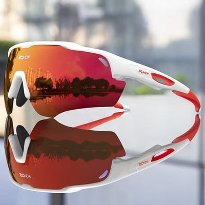 SCVCN Fiets UV Bescherming Bril Heren Dames Mtb Fiets Bril UV Bescherming 400 Gepolariseerde Lens Visserij Bescherming Bril Kleur Veranderend B 1 lens