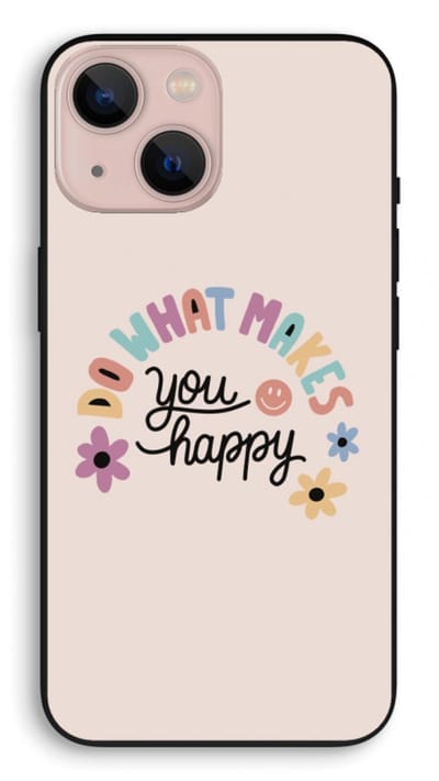 Case Company® - Hoesje geschikt voor iPhone 13 mini hoesje - Happy days - Biologisch Afbreekbaar Telefoonhoesje - Bescherming alle Kanten en Schermrand