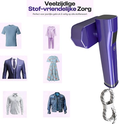 Reisstomer voor Kleding - Handzaam 2-in-1 Stoomstrijkijzer met LCD Scherm, Opvouwbaar voor Thuis & Reizen