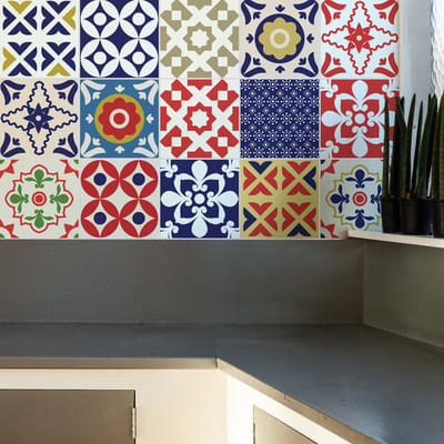 Zelfklevende tegelmuurstickers voor keuken en badkamer - 15 Azulejos Cachi tegelstickers - 15 stickers 10x10cm