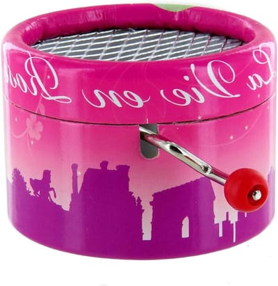 Muziekdoos met slinger - Draaiorgel doosje - Decoratie - Zichtbaar uurwerk - 6x6x3.8 cm - Roze