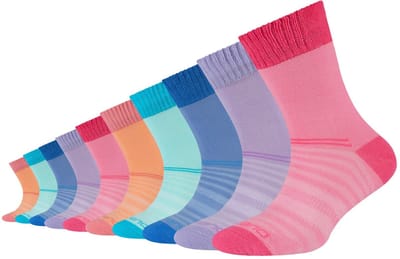 camano, Kindersokken, sportsokken, mesh-ventilatie, zonder compressie, ondersteuning van de voetboog, gekamd katoen, verstevigde hiel, verstevigde teen, zachte teen naden, camano, 10-pack, actieve kindervoeten, comfort.