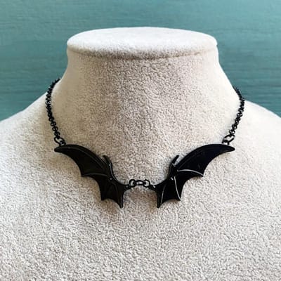 Punk Persoonlijkheid Vampier Vleermuisvleugel Hanger Ketting voor Vrouwen Mannen Goth Hallowmas Hip Hop Rock Halsband Sieraden Accessoires zwart