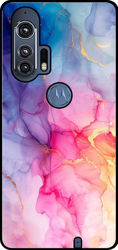 Smartphonica Telefoonhoesje Geschikt voor Motorola Edge Plus met marmer opdruk - TPU backcover case marble design - Regenboog geschikt voor Motorola Edge Plus