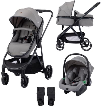 Bebeconfort Breeze Trio - 3-in-1 Kinderwagen met Autostoeltje - 0-4 jaar - Mineral Grey