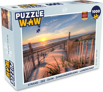 Puzzel Strand - Zee - Duin - Zonsondergang - Landschap - Legpuzzel - Puzzel 1000 stukjes volwassenen