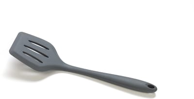Basic Culinair Spatel met Gleuf - Siliconen - 30cm - Grijs