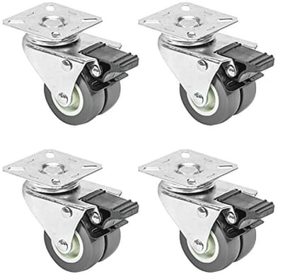 Set van 4 dubbele zwenkwielen voor zware lasten - 50 mm - 400 kg