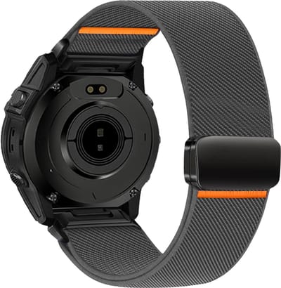 Stravo Nylon Bandje met Magneet voor Garmin Fenix 5s - Plus & Sapphire - Fenix 6s - Pro & Sapphire - Garmin Fenix 7s / Fenix 8 - 43mm - Quickfit 20 / 20mm band voor Garmin smartwatches - Stevig & Verstelbaar Horlogebandje - Grijs