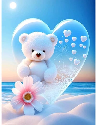 TOPMO - Teddy beer - Diamond painting pakket - HQ Diamond Painting - VOLLEDIG dekkend - Diamant Schilderen - voor Volwassenen – ROND- 40X50CM