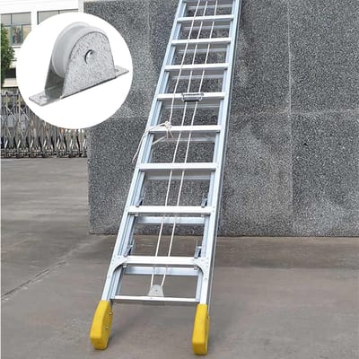 Ladder Poeliewiel Set - Ladder Onderdelen - Ladder Reparatie - Universeel Ontwerp - 4cm Diameter - Grijs