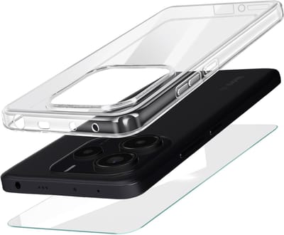 Mayaxess, Beschermingspakket voor Redmi Note 14 5G Zacht Shell en Gehard Glas, Transparant