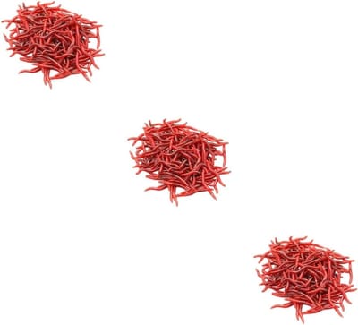 Zachte Regenwormen - Kunstaas Vis Siliconen Wormen - Vissen Lokken - Levensecht Ontwerp - 4CM - Rood