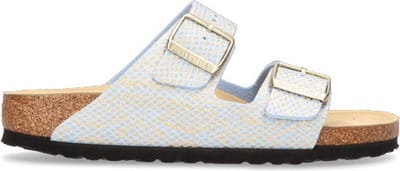 Birkenstock Arizona Dames Slippers Shiny Python Dusty Blue Narrow-fit |  Blauw | Microvezel | Maat 36
