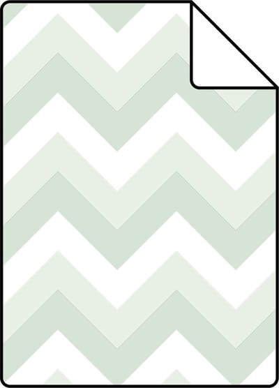 Proefstaal ESTAhome behang zigzag motief mintgroen en wit - 26.5 x 21 cm - 128858-S