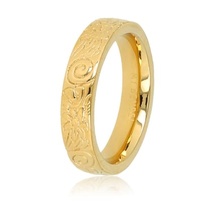 My Bendel - Goudkleurige Ring met Bloemenmotief - Romantisch en Stijlvol - met Luxe Cadeauverpakking | Sieraden Voor Dames | Maat 16.00 Mm / Maat 50