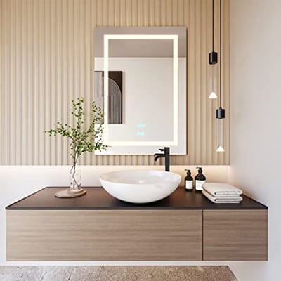 LED Badkamer Spiegel met Verlichting en Dimbare Touch Schakelaar - 20x28 inch