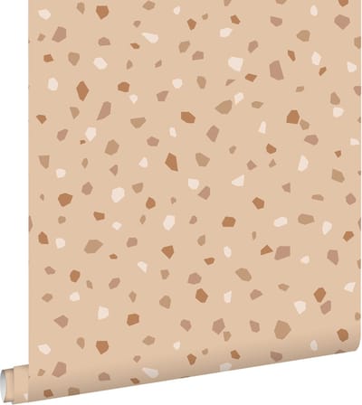 ESTAhome behang terrazzo beige en terracotta - 50 x 900 cm - 139825