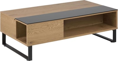 Giga Living Salontafel Archie - Naturel/Zwart Uitschuifbaar - 110x60x35cm