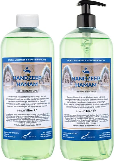 Handzeep Hamam 1 liter - met gratis pomp - set van 2 stuks