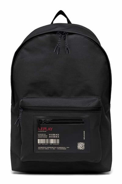 REPLAY laptop rugzak rugzak met laptopvak Backpack Black zwart
