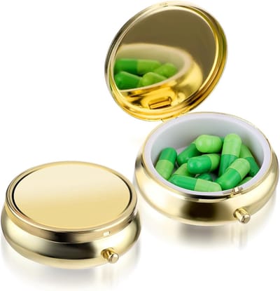 Pillendoos voor Medicijnen, Reisorganizer voor Vitaminen, Waterdichte Metalen Pillendoos voor Voedingssupplementen en Omega 3