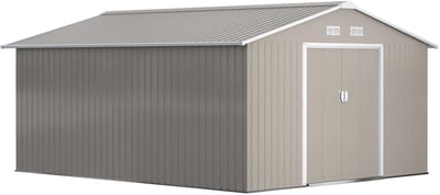 Fietsberging - Fietsenhok - Stalling - Tuinschuur - Huis - Overdekt - Lichtgrijs - Scooter - Fiets