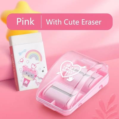 Mini gomme nettoyeur de poussière avec gomme, collecteur de miettes, papeterie fournitures scolaires et de bureau, cadeau pour étudiants, balayeuse de bureau, nouvelle collection rose