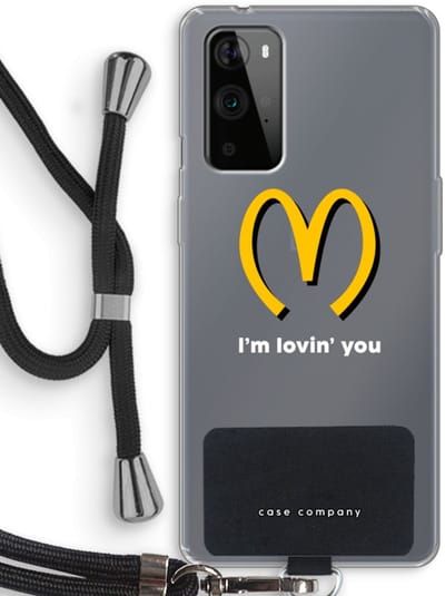 Case Company® - Hoesje met koord geschikt voor OnePlus 9 Pro hoesje met Koord - I'm lovin' you - Telefoonhoesje met Zwart Koord - Bescherming aan alle Kanten en Over de Schermrand