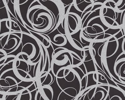 Grafisch behang EDEM 81136BR29 vliesbehang hardvinyl warmdruk in reliëf gestempeld met abstract patroon en metalen accenten antraciet zwart zilver 10,65 m2