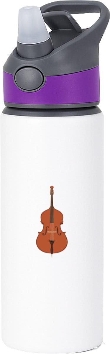 Hacebo® - Violen waterfles met rietje paars - Viool - Violisten - Muzikant - snaarinstrument - cello - water fles - 650ML