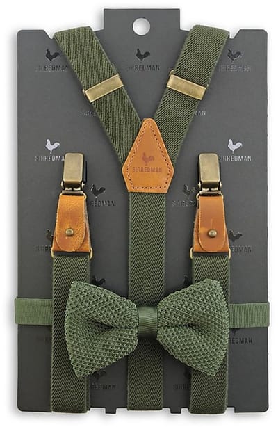 Sir Redman - Bretels met strik - bretels combi pack Glenn Green - groen