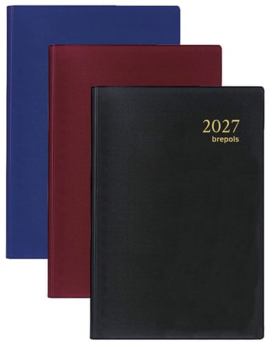 Brepols agenda 2027 - TRADE [0.814] - SETA - Zakagenda - 1 dag op 1 pagina - Dagoverzicht - Bordeaux - 7.7 x 12 cm/Klein formaat!!