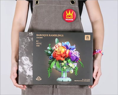 Bloemen Bouwstenen Boeket – Wange Baroque Ramblings – 622-delige Bloemen Bouwset – Decoratie & Cadeau voor Volwassenen - ideaal cadeau voor moederdag