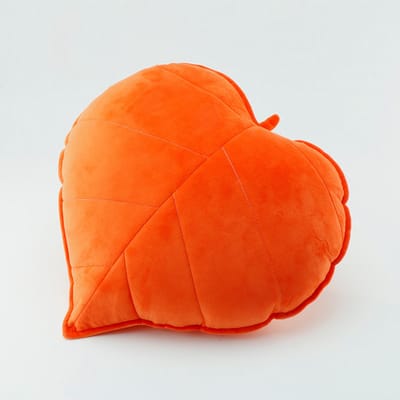 1 Decoratief kussen in bladvorm - 45 × 45 cm - Enkelzijdig kussen - 3D decoratief kussen met plantenbladmotief - Geschikt voor slaapkamer, bank, auto of stoel - Oranje