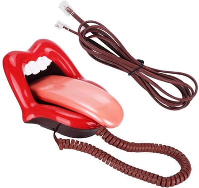 Dailygoods- Tongtelefoon Grote - Bekabelde Telefoon - Vaste Telefoon - Huiskantoor Decoratie - Sexy Lipphone - Uniek Cadeau
