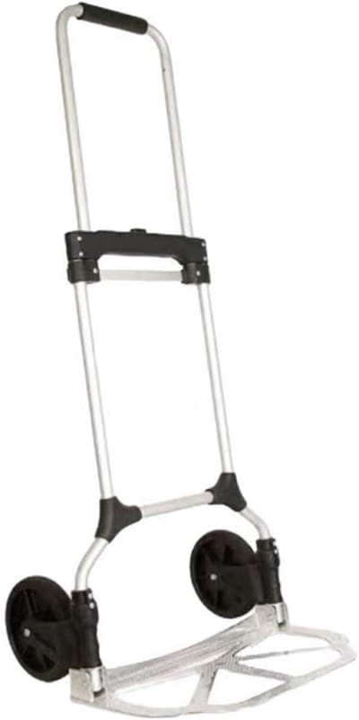 Steekwagen Trolley - Opvouwbaar Uitschuifbaar - Goederen Verplaatsen - Aluminiumlegering Frame - 100 kg Draagvermogen - Zwart