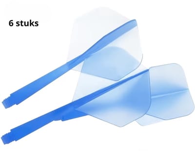 Blauwe Dart Flights & Shafts 2BA K-Flex – Set van 6 – Geïntegreerd 2-in-1 Design – Duurzaam & Stabiel – Voor Nauwkeurige Worpen