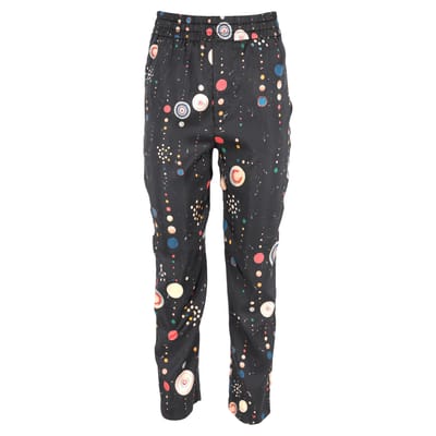 Isabel Marant broek met stippenprint, elastische taille en rechte pijpen in zwart katoen