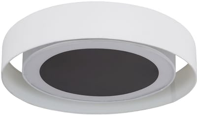 LED plafondlamp eetkamerlamp woonkamerlamp keukenlamp, metalen textiel wit beige, 24W 850lm 3000K warm wit, D 60 cm